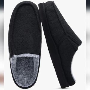 ONCAI Men's Cozy Black Slippers 10